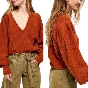 Free People Reverie Deep V-Neck Sweater (M)